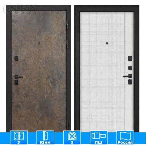 Входная дверь Профит Black Гранж В-07 Лофт белый