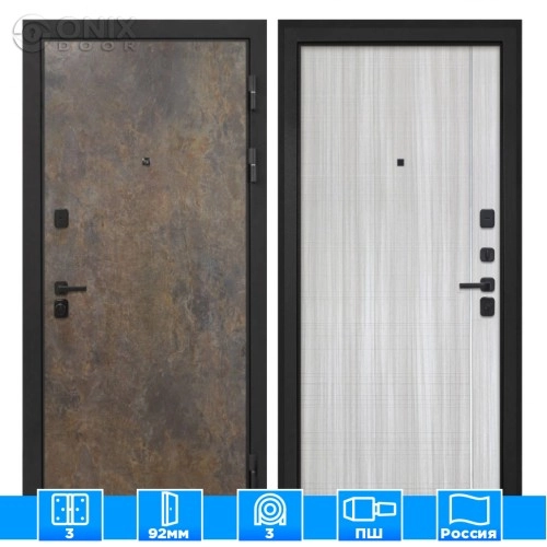 Входная дверь Профит Black Гранж В-07 Сандал белый