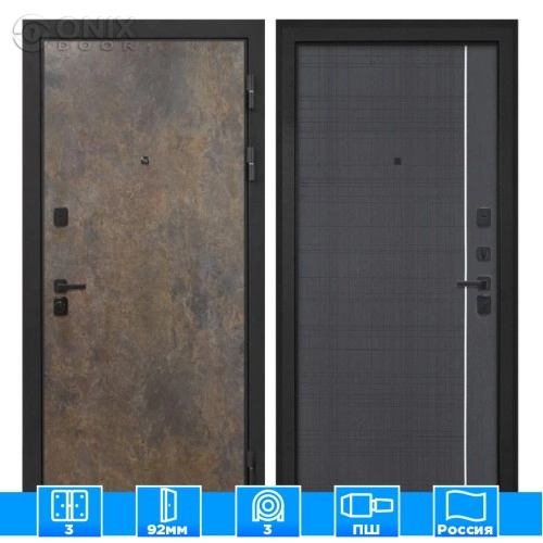 Входная дверь Профит Black Гранж В-07 Венге