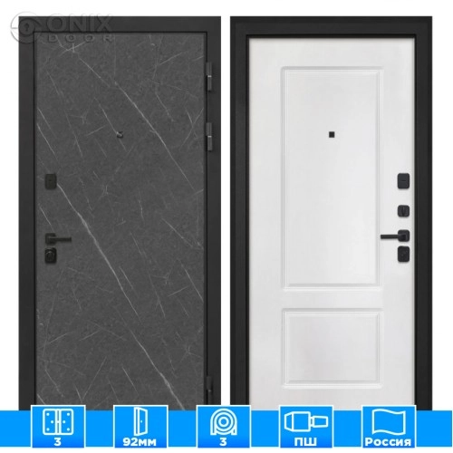 Входная дверь Профит Black Лава КВ-2 белая матовая