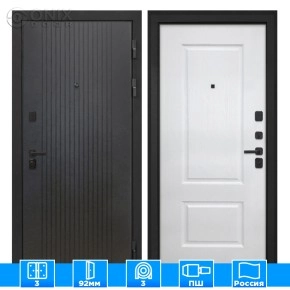 Входная дверь Профит Black Лофт черный Альба Роял вуд белый