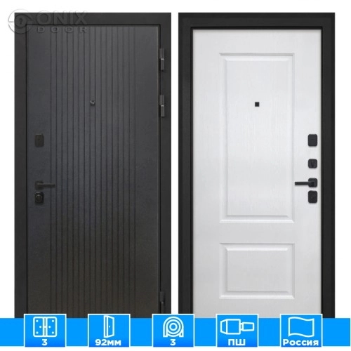 Входная дверь Профит Black Лофт черный Альба Роял вуд белый