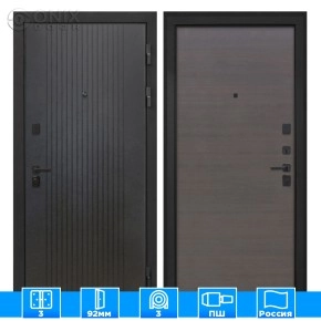 Входная дверь Профит Black Лофт черный Эковенге поперечный