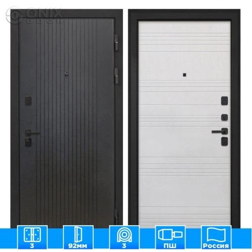 Входная дверь Профит Black Лофт черный ФЛ-316 белый ясень