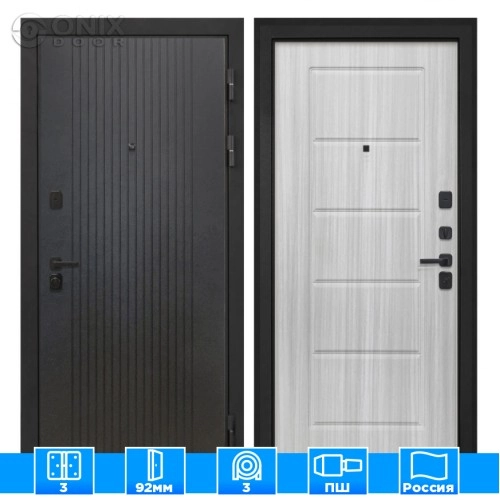 Входная дверь Профит Black Лофт черный ФЛ-39 Сандал белый