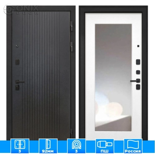 Входная дверь Профит Black Лофт черный ФЛЗ120М белая матовая