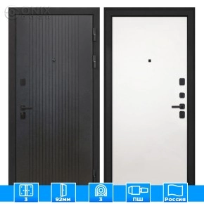 Входная дверь Профит Black Лофт черный Гладкая панель Силк Сноу