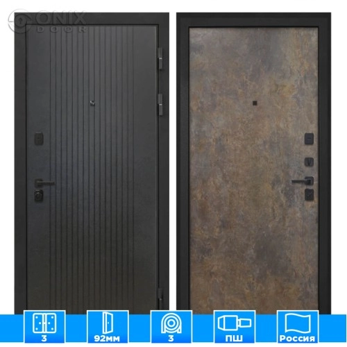 Входная дверь Профит Black Лофт черный Гранж