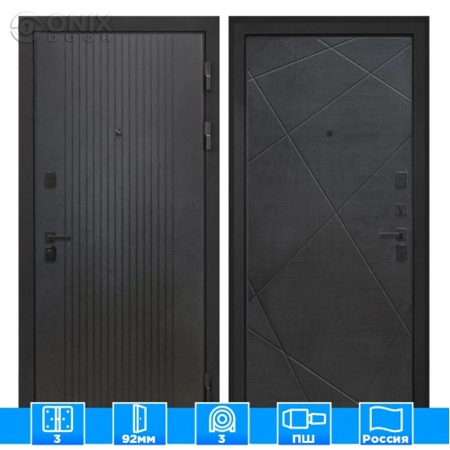 Входная дверь Профит Black Лофт черный Лучи-М венге распил кофе