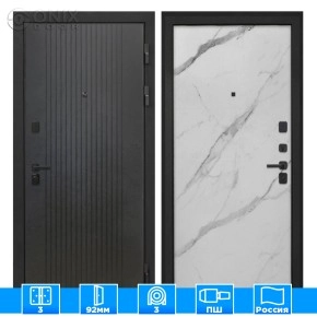 Входная дверь Профит Black Лофт черный Мрамор арктик