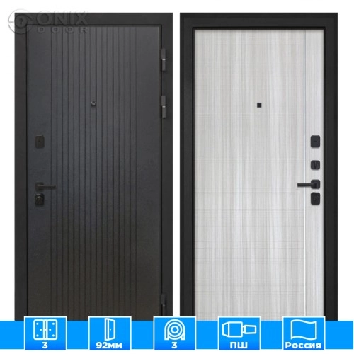 Входная дверь Профит Black Лофт черный В-07 Сандал белый