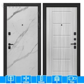 Входная дверь Профит Black Мрамор арктик ФЛ-39 Сандал белый