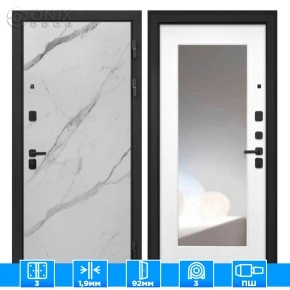 Входная дверь Профит Black Мрамор арктик ФЛЗ-120М белая матовая