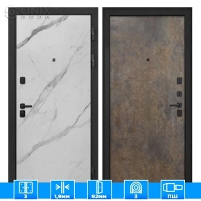 Входная дверь Профит Black Мрамор арктик Гранж