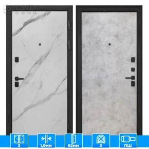Входная дверь Профит Black Мрамор арктик Мрамор светлый