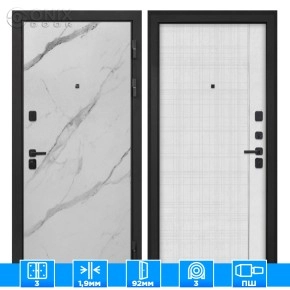 Входная дверь Профит Black Мрамор арктик В-07 Лофт белый