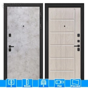 Входная дверь Профит Black Мрамор светлый ФЛ-102 сосна белая