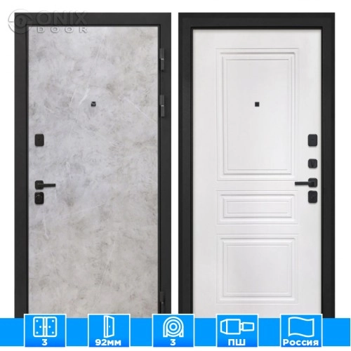 Входная дверь Профит Black Мрамор светлый ФЛ-243-М белая матовая