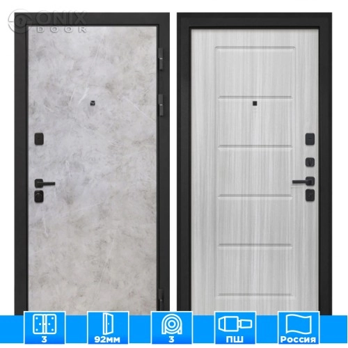 Входная дверь Профит Black Мрамор светлый ФЛ-39 Сандал белый