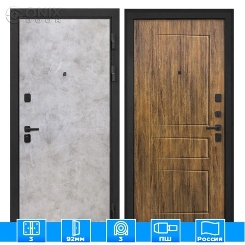 Входная дверь Профит Black Мрамор светлый ФЛ-638М Дуб Американский