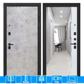 Входная дверь Профит Black Мрамор светлый ФЛЗ-305 Лофт белый