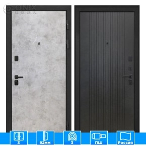 Входная дверь Профит Black Мрамор светлый Лофт черный