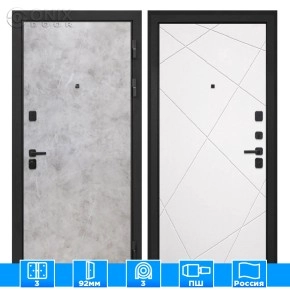 Входная дверь Профит Black Мрамор светлый Лучи-М милк
