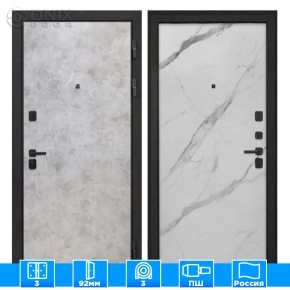 Входная дверь Профит Black Мрамор светлый Мрамор арктик