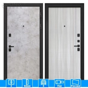 Входная дверь Профит Black Мрамор светлый В-07 Сандал белый