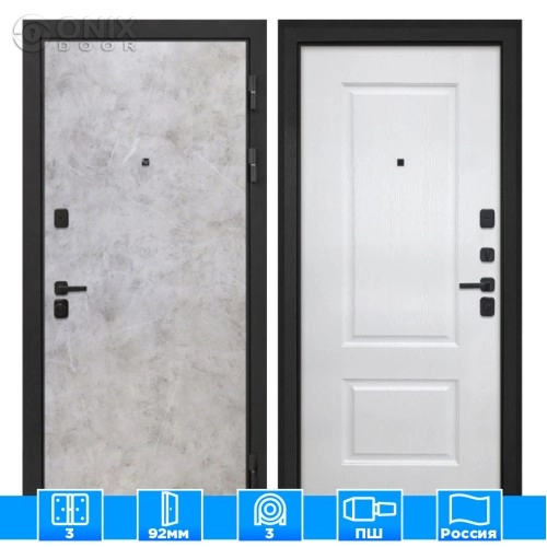 Входная дверь Профит Black Мрамор светлый Альба Роял вуд белый