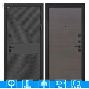 Входная дверь Профит black ФЛ-613 черный (крашеный) Эковенге поперечный