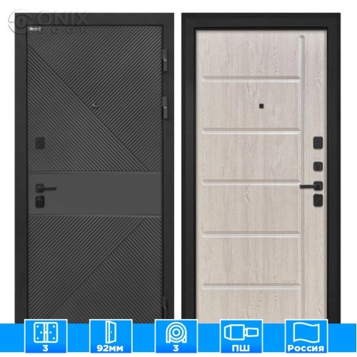 Входная дверь Профит black ФЛ-613 черный (крашеный) ФЛ-102 сосна белая