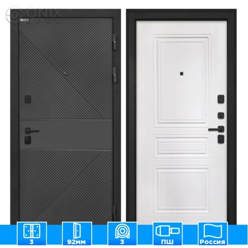 Входная дверь Профит black ФЛ-613 черный (крашеный) ФЛ-243-м белая матовая