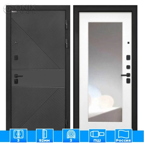 Входная дверь Профит black ФЛ-613 черный (крашеный) ФЛЗ120Мбелая матовая