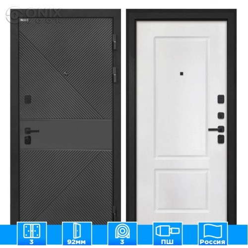 Входная дверь Профит black ФЛ-613 черный (крашеный) КВ-2 белая матовая