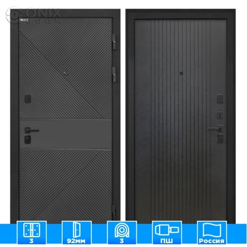 Входная дверь Профит black ФЛ-613 черный (крашеный) Лофт черный