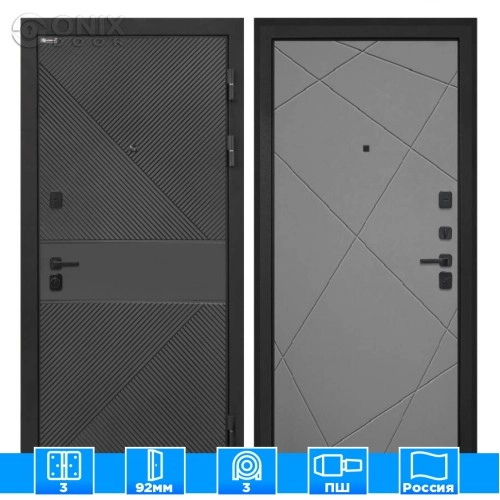 Входная дверь Профит black ФЛ-613 черный (крашеный) Лучи-М графит