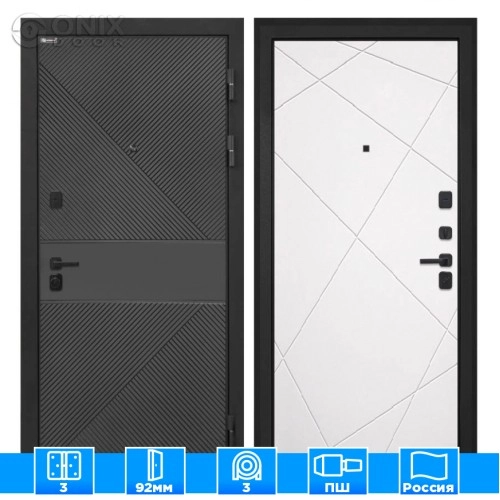 Входная дверь Профит black ФЛ-613 черный (крашеный) Лучи-М милк