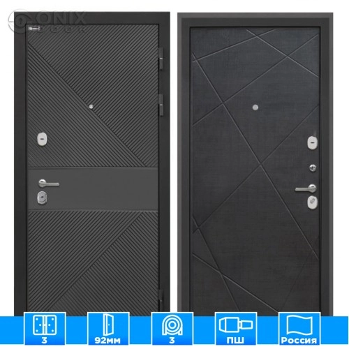 Входная дверь Профит black ФЛ-613 черный (крашеный) Лучи-М венге распил кофе