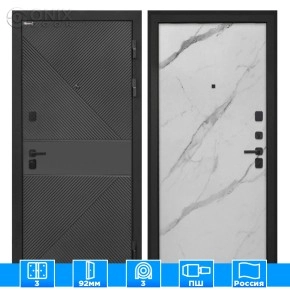 Входная дверь Профит black ФЛ-613 черный (крашеный) Мрамор арктик