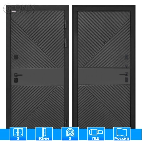 Входная дверь Профит black ФЛ-613 черный (крашеный) ФЛ-613 черный (крашеный)