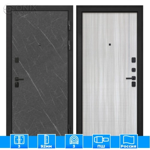 Входная дверь Профит Black Лава В-07 Сандал белый