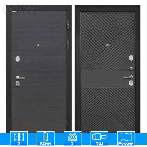 Входная дверь Сицилия Remix эковенге попереч ФЛ-613 черный крашеный