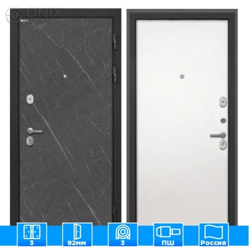 Входная дверь Сицилия Remix Гранит лаваГладкая панель Силк Сноу