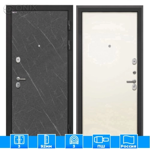 Входная дверь Сицилия Remix Гранит лаваГладкая панель Силк жасмин