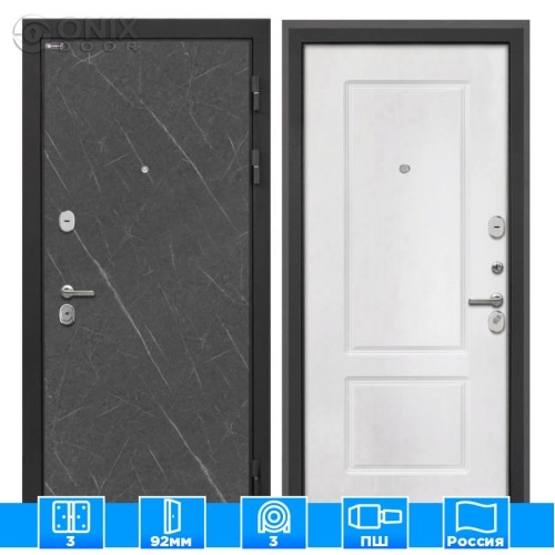 Входная дверь Сицилия Remix Гранит лаваКВ-2 белая матовая