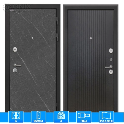 Входная дверь Сицилия Remix Гранит лаваЛофт черный