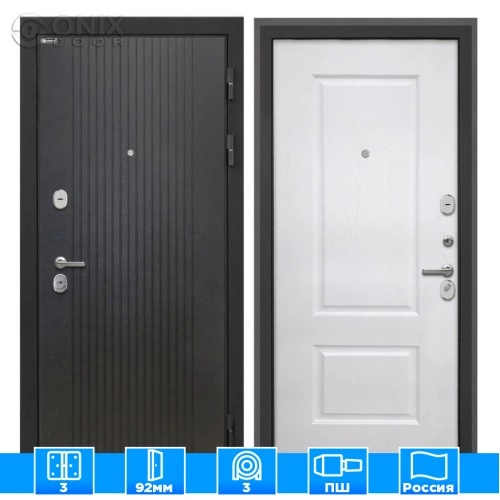 Входная дверь Сицилия Remix Лофт черный Альба Роял вуд белый