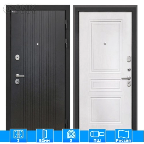 Входная дверь Сицилия Remix Лофт черный ФЛ-243-м белая матовая