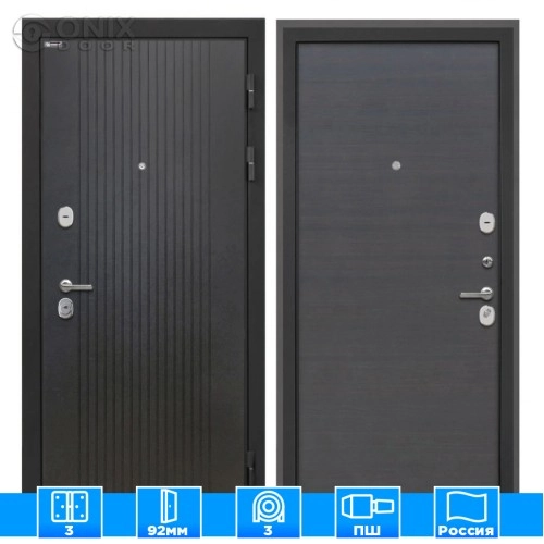 Входная дверь Сицилия Remix Лофт черный Эковенге поперечный